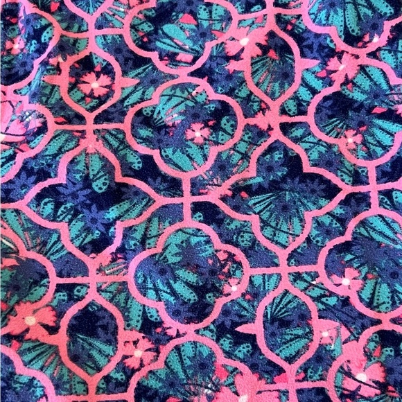 Patterned Leggings Pink Blue Teal Abstract Design Comfortable‎ Yoga Pants - Picture 3 of 7